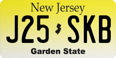 NJ license plate J25SKB