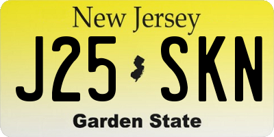 NJ license plate J25SKN
