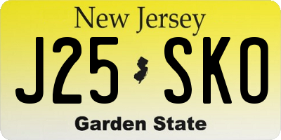 NJ license plate J25SKO