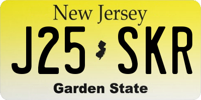 NJ license plate J25SKR