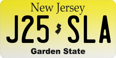 NJ license plate J25SLA