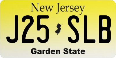 NJ license plate J25SLB