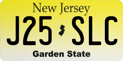 NJ license plate J25SLC