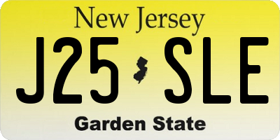 NJ license plate J25SLE