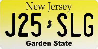 NJ license plate J25SLG
