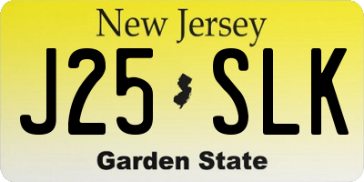 NJ license plate J25SLK