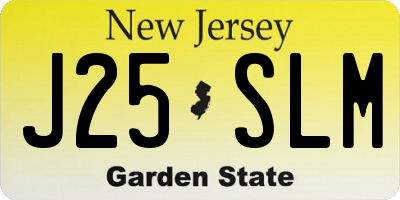 NJ license plate J25SLM