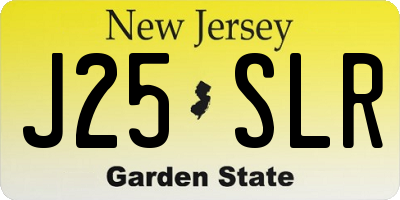 NJ license plate J25SLR