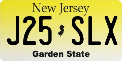 NJ license plate J25SLX