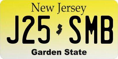 NJ license plate J25SMB