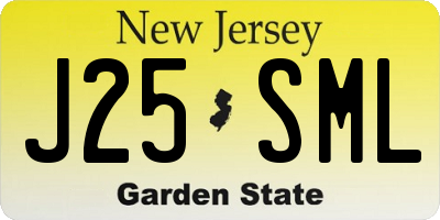 NJ license plate J25SML