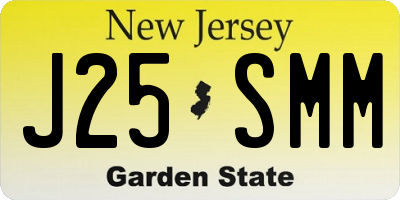 NJ license plate J25SMM