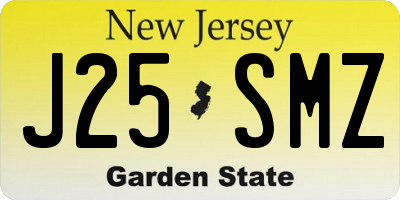 NJ license plate J25SMZ