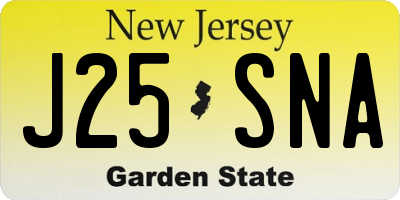 NJ license plate J25SNA