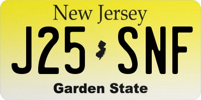 NJ license plate J25SNF