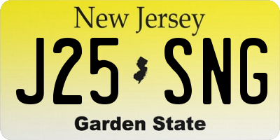 NJ license plate J25SNG