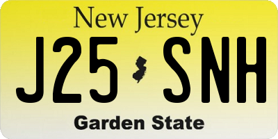 NJ license plate J25SNH