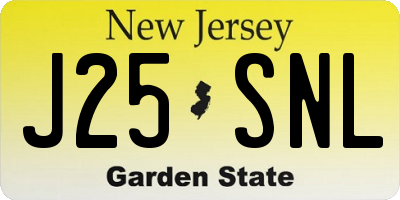 NJ license plate J25SNL