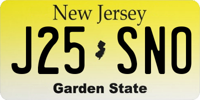 NJ license plate J25SNO