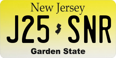 NJ license plate J25SNR