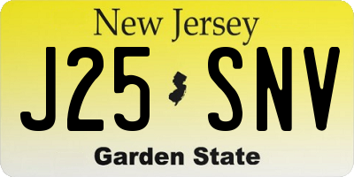 NJ license plate J25SNV