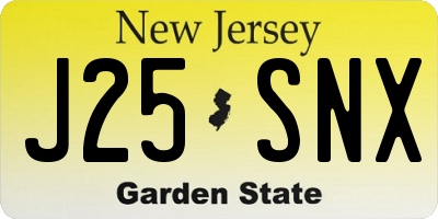 NJ license plate J25SNX