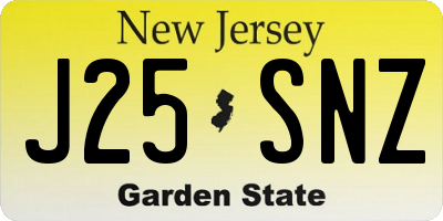 NJ license plate J25SNZ