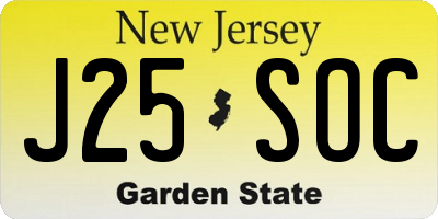 NJ license plate J25SOC