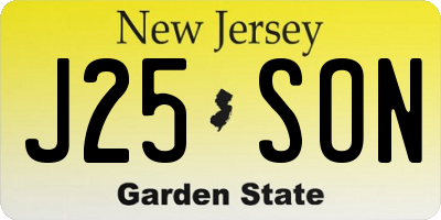 NJ license plate J25SON