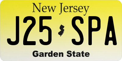NJ license plate J25SPA