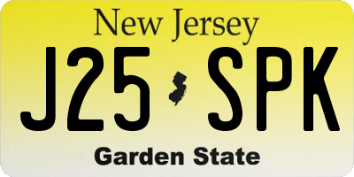 NJ license plate J25SPK