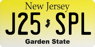 NJ license plate J25SPL