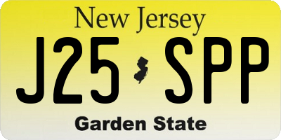 NJ license plate J25SPP