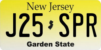 NJ license plate J25SPR