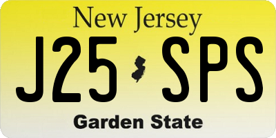 NJ license plate J25SPS