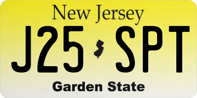 NJ license plate J25SPT
