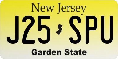 NJ license plate J25SPU