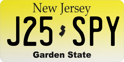 NJ license plate J25SPY