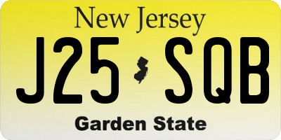 NJ license plate J25SQB