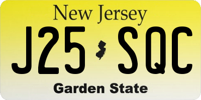 NJ license plate J25SQC