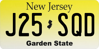 NJ license plate J25SQD