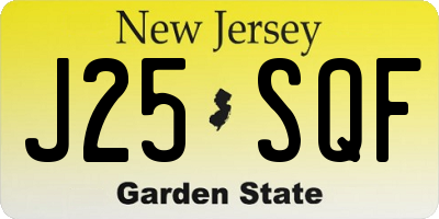 NJ license plate J25SQF