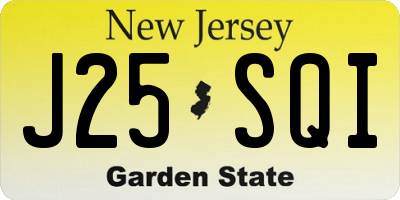 NJ license plate J25SQI