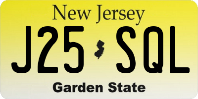 NJ license plate J25SQL