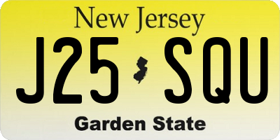 NJ license plate J25SQU
