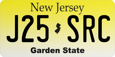 NJ license plate J25SRC
