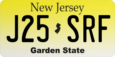 NJ license plate J25SRF