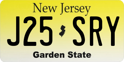 NJ license plate J25SRY