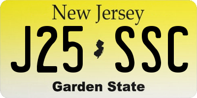 NJ license plate J25SSC