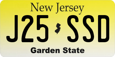 NJ license plate J25SSD